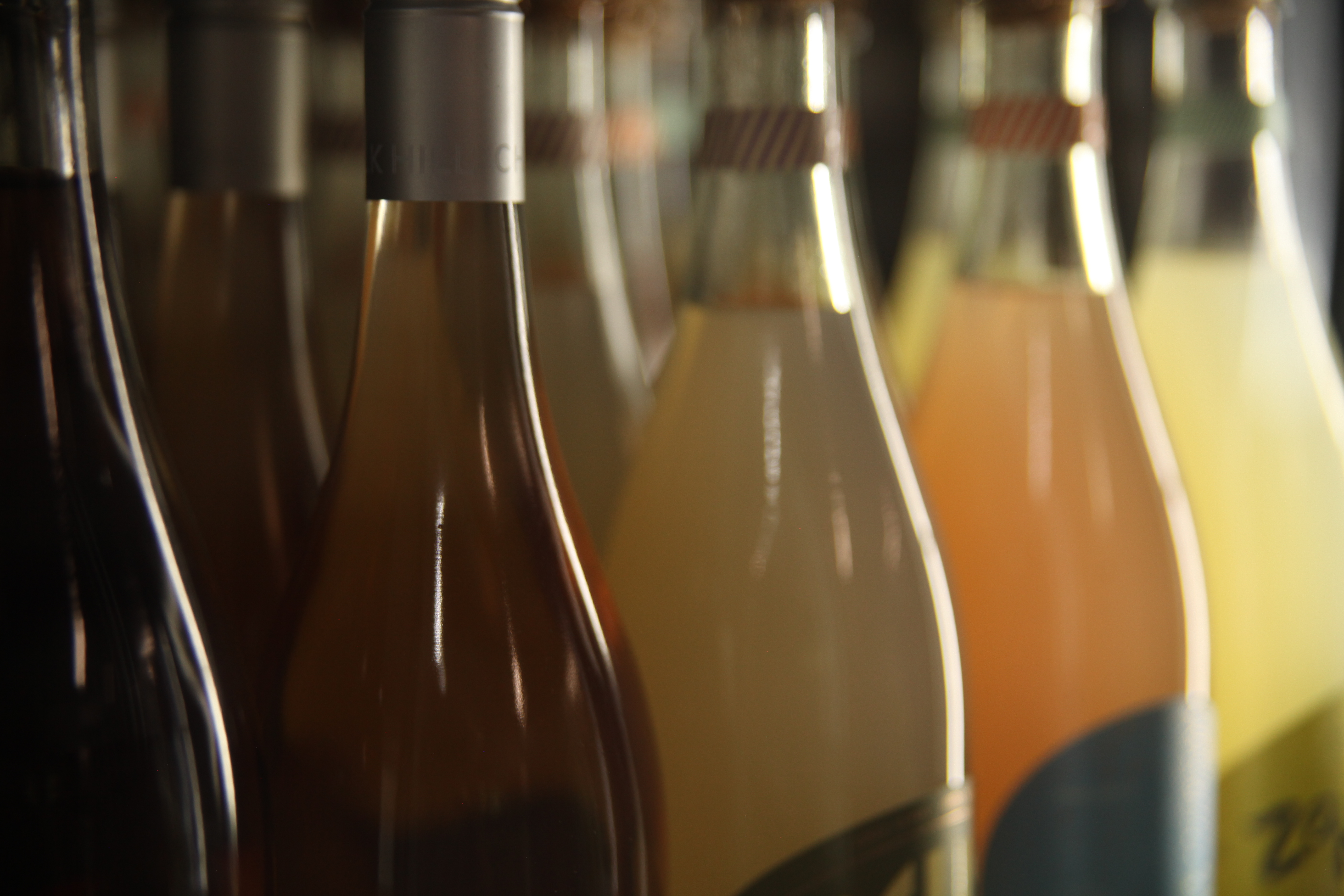 Curated spirits collection on display