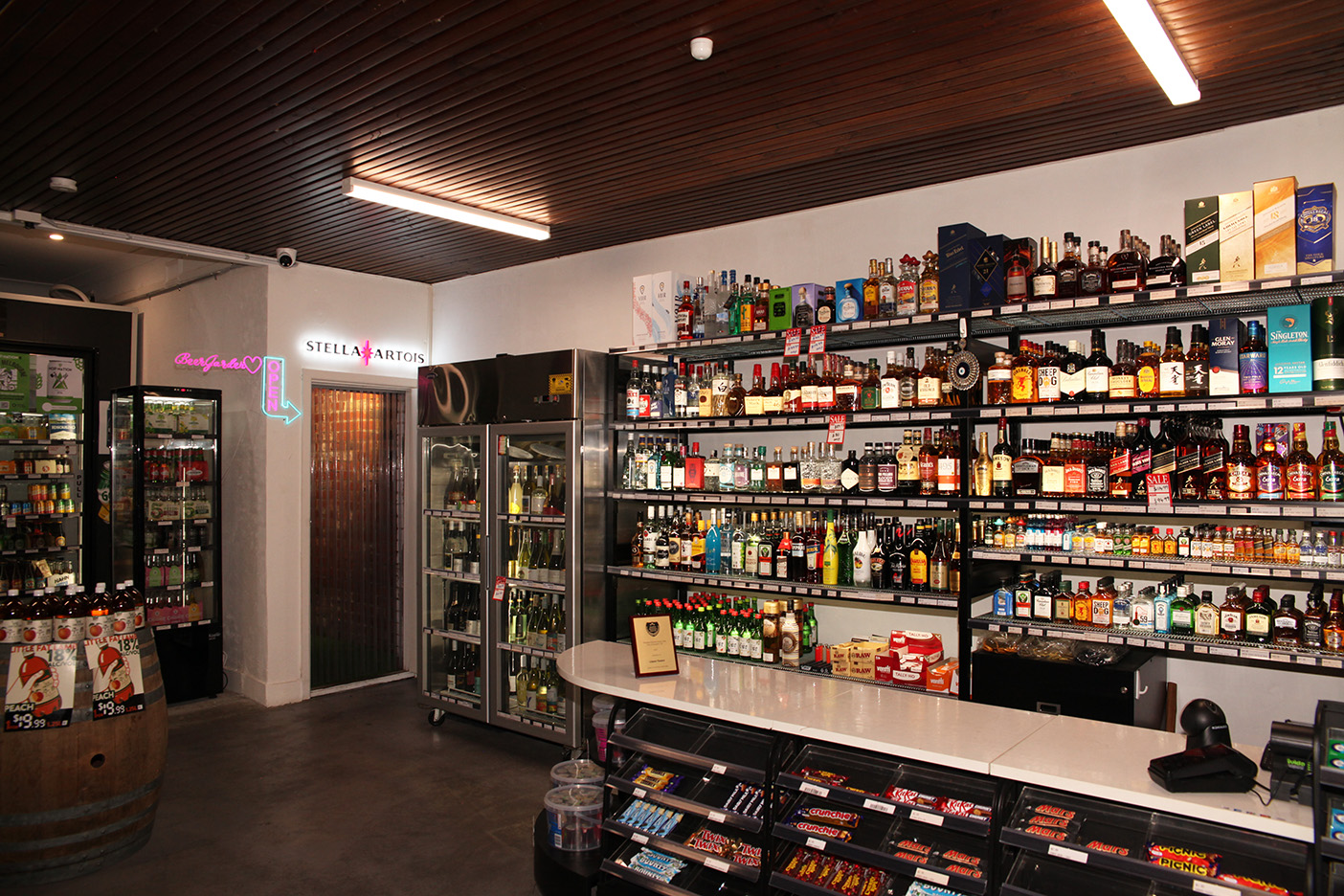 Craft beers in the beer garden setting