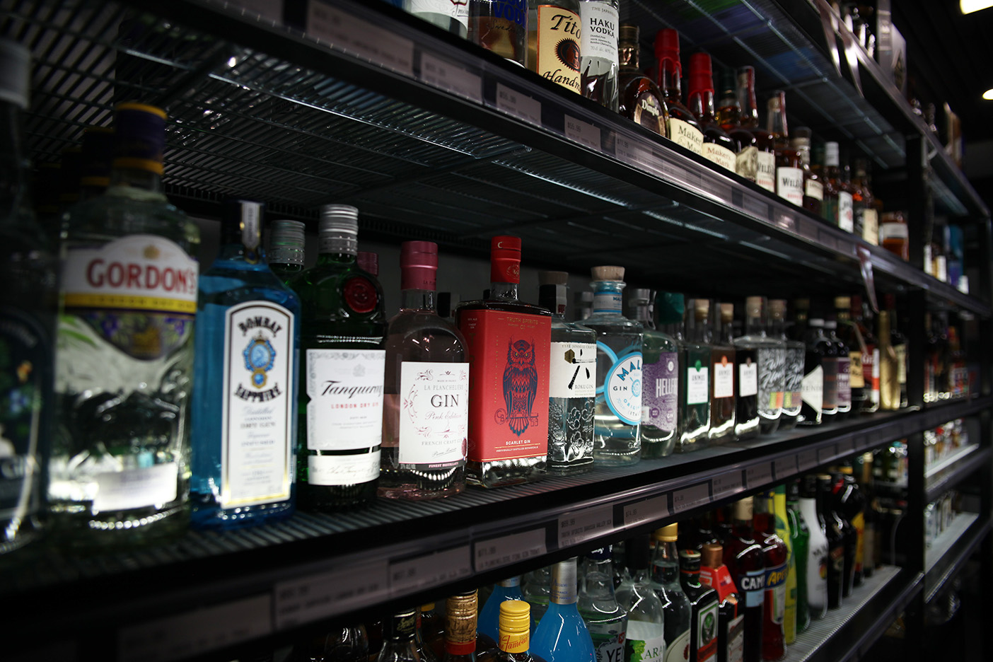 Inside the bottle shop with warm ambient lighting