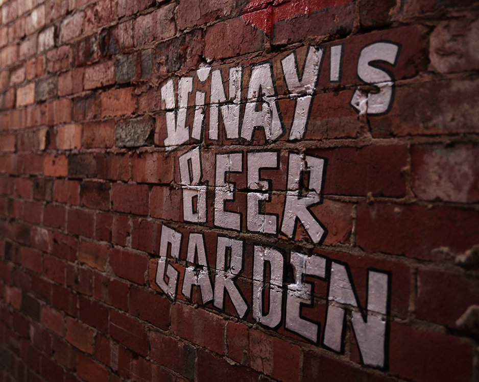 Close-up of drinks served in the beer garden